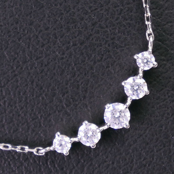 【4℃】ヨンドシー
 5Pダイヤ ネックレス
 K10ホワイトゴールド×ダイヤモンド 約0.8g 5P diamond レディースA+ランク