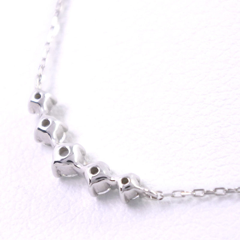 [4 ℃] Yon Sea 
 Collar de diamantes de 5p 
 K10 Gold White X Diamond aproximadamente 0.8G 5p Diamond Ladies A+Rank