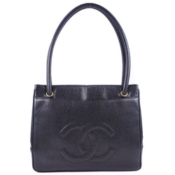 [CHANEL] Chanel 
 tote bag 
 Caviar Skin Black Snap button Ladies A-Rank