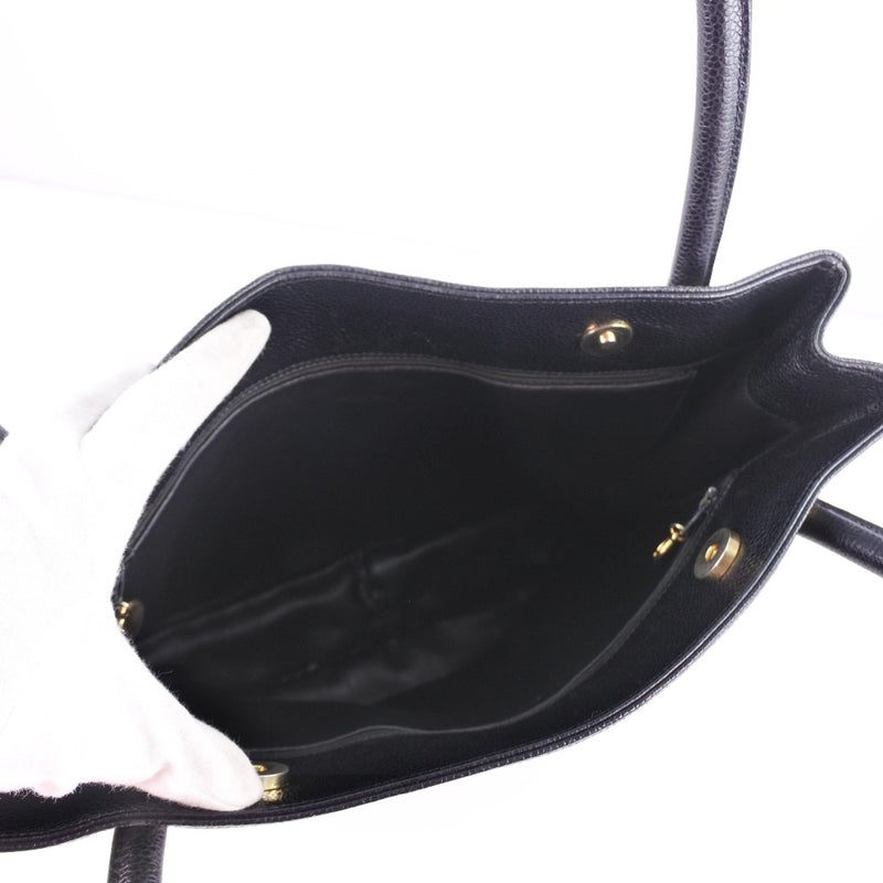 [CHANEL] Chanel 
 tote bag 
 Caviar Skin Black Snap button Ladies A-Rank
