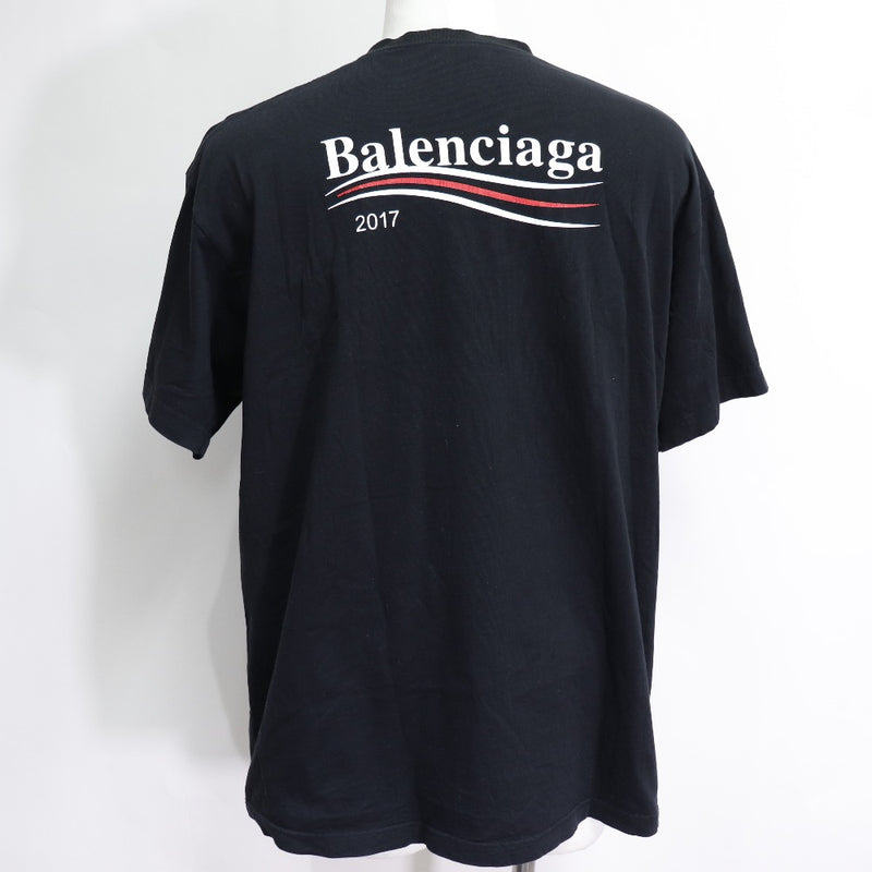 【BALENCIAGA】バレンシアガ
 半袖Ｔシャツ
 2017AW キャンペーンロゴ コットン 黒 メンズ