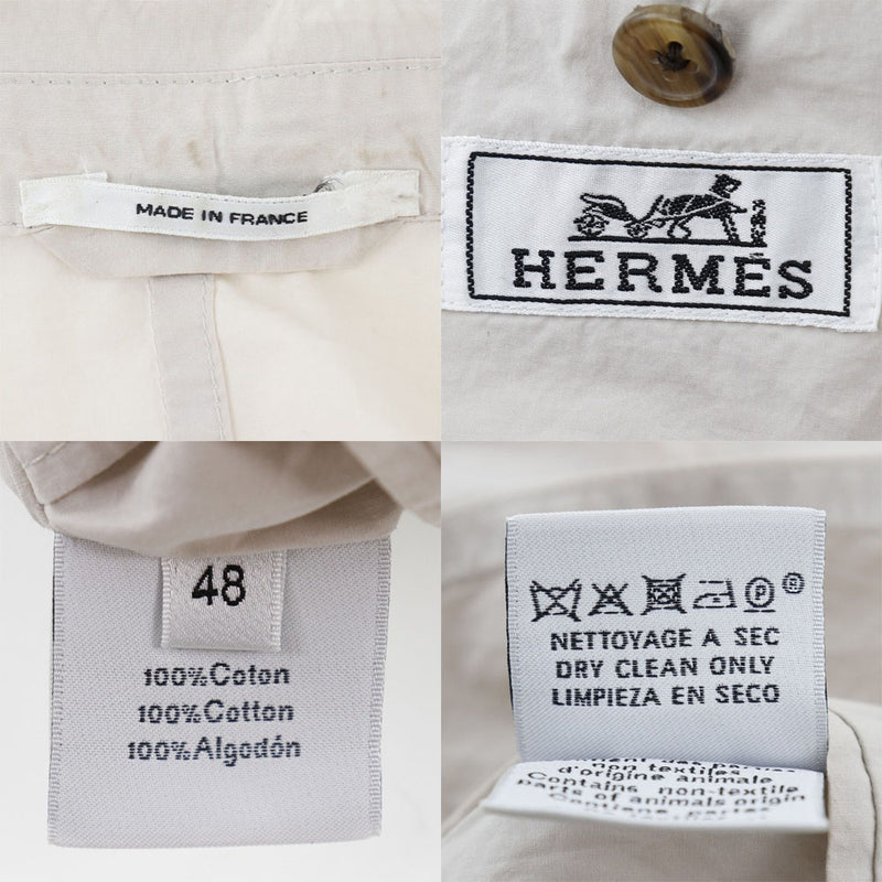 [Hermes] Hermes 
 Chaqueta de verano chaqueta a medida 
 Cotton Beige Summer Jacket B-Rank