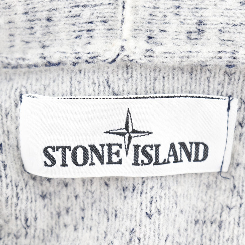 【STONE ISLAND】ストーンアイランド
 パーカー
 ロゴパッチ ニットパーカー ウール ネイビー メンズ