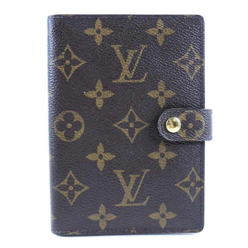 [Louis Vuitton]LOUIS VUITTON Agenda PM portátil portada R20005 Monogram Canvas Tea RI1236 Grabado Botón Snap Agenda PM Damas A Rank