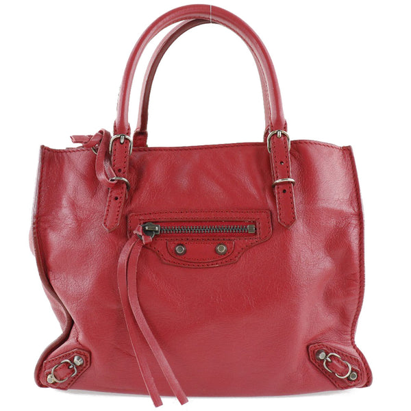 [BALENCIAGA] Balenciaga 
 Paper mini handbag 
 2way shoulder 305572 Calf red diagonal hanging handbag 2way magnet type Paper mini ladies