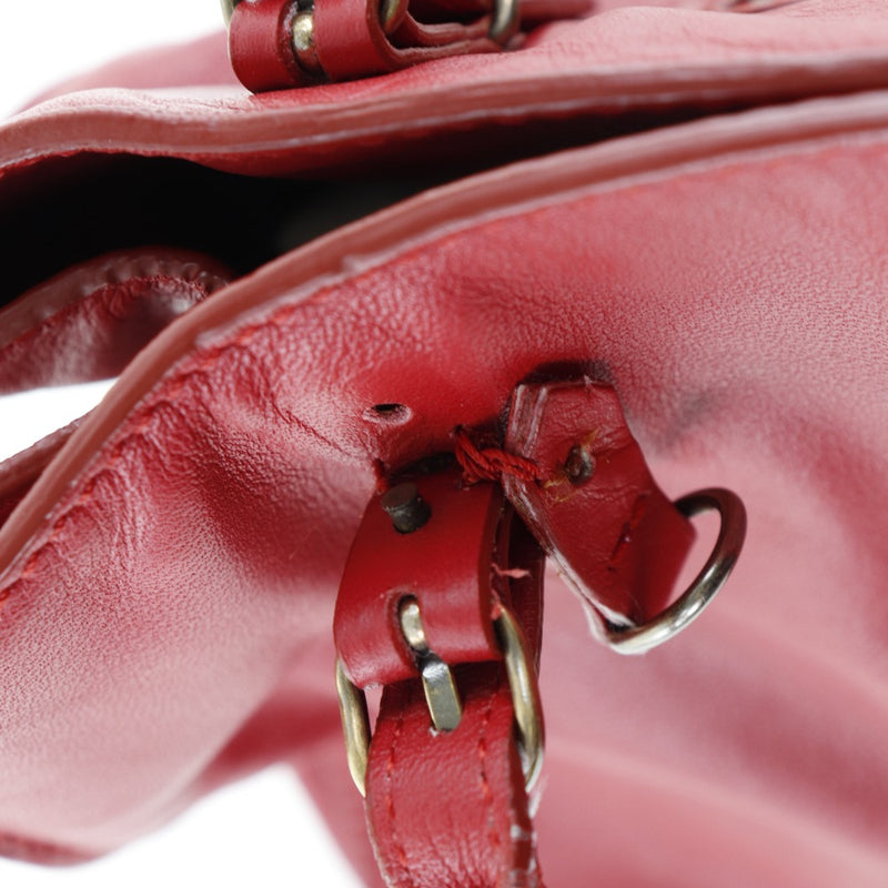 [Balenciaga] Balenciaga 
 Mini bolso de papel 
 Shoulder 2way 3055572 Ternero Red Diagonal Hanging Handbag 2 Magnet Tipo de papel Mini Damas