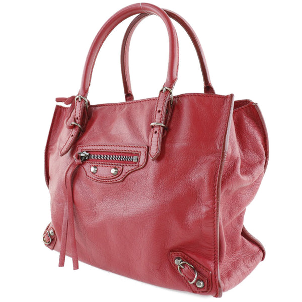 [BALENCIAGA] Balenciaga 
 Paper mini handbag 
 2way shoulder 305572 Calf red diagonal hanging handbag 2way magnet type Paper mini ladies