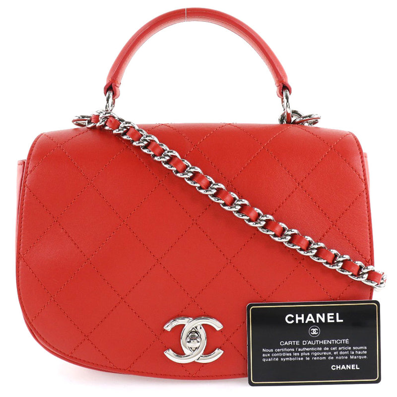 [CHANEL] Chanel 
 Chain shoulder shoulder bag 
 Matrasse 2WAY Curf Red Diagonal Turn Lock CHAINSHOULDER Ladies A Rank