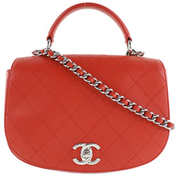 [CHANEL] Chanel 
 Chain shoulder shoulder bag 
 Matrasse 2WAY Curf Red Diagonal Turn Lock CHAINSHOULDER Ladies A Rank