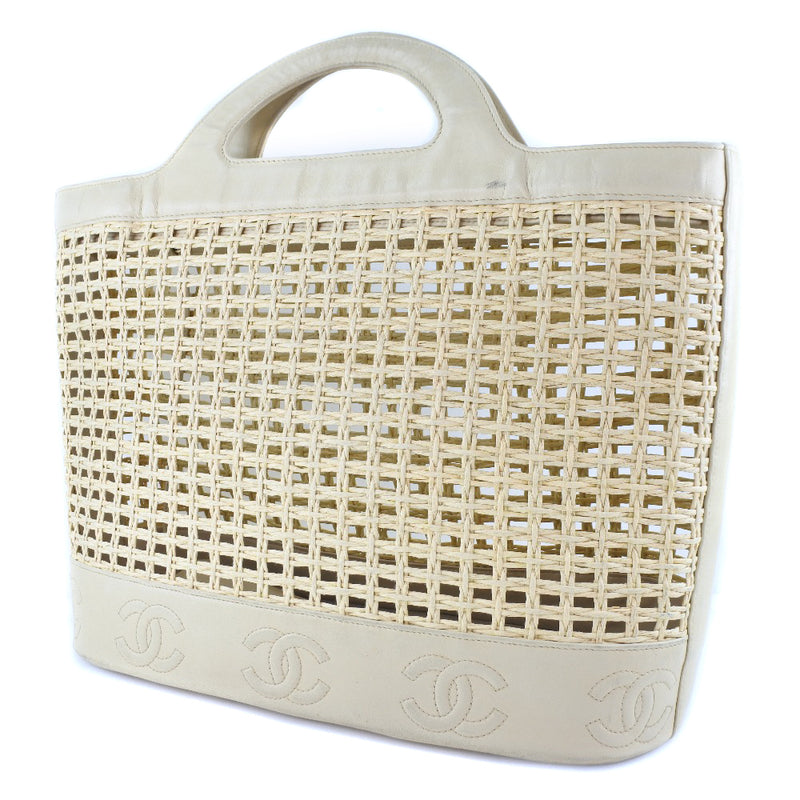 CHANEL★シャネル ココマーク ストローバッグ かごバッグ ショルダーバッグ □シャネル□ チェーンショルダーバッグ ストロー かごバッグ ターン