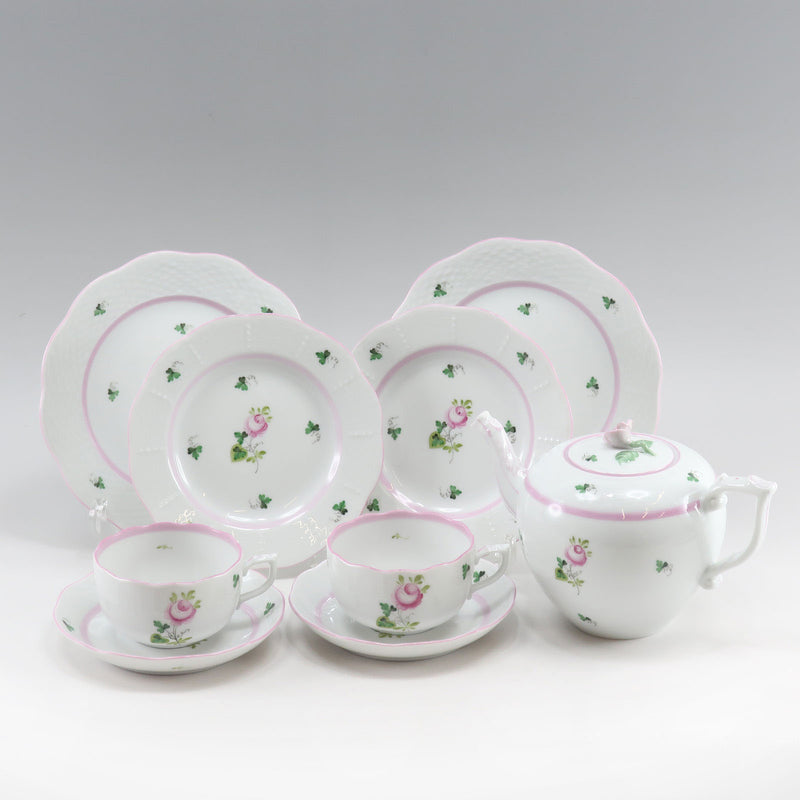 [HEREND] Service à thé Herend Vienna Rose Rose, vaisselle 
 Tasse & Soucoupe/Pot/Assiette 724/VRH