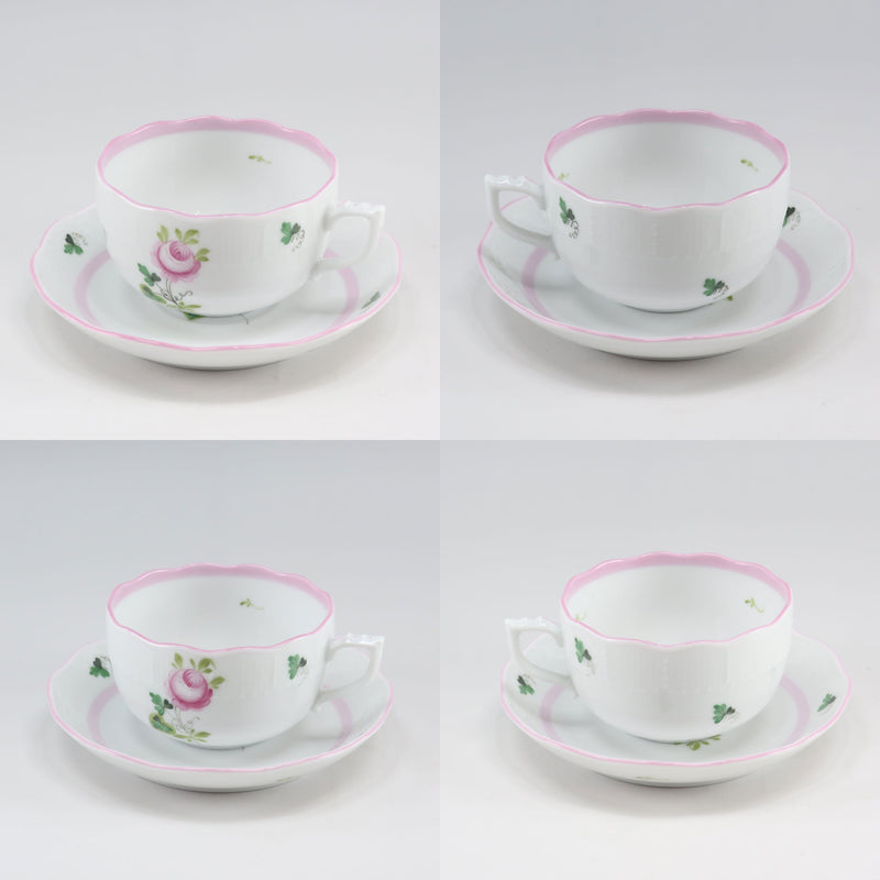 [HEREND] Service à thé Herend Vienna Rose Rose, vaisselle 
 Tasse & Soucoupe/Pot/Assiette 724/VRH
