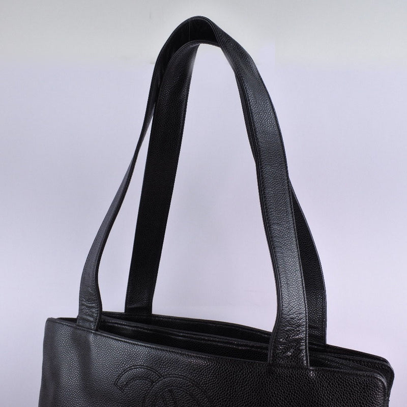 [CHANEL] Chanel 
 Shoulder tote tote bag 
 Caviar Skin Black Shoulder Magnet Type SHOULDER TOTE Ladies A-Rank