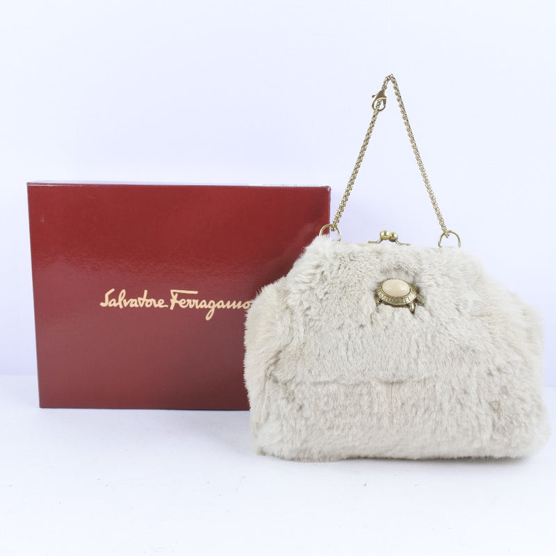 [Salvatore Ferragamo] Salvatore Ferragamo 
 Sac de fête d'autres sacs 
 Lapin Far beige Party Sac dames un rang