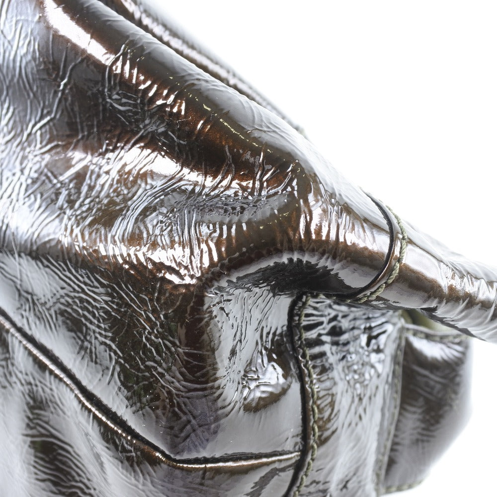 LOEWE NAPPA AIRE ロエベ ナッパアイレ LOEWE】ロエベ ナッパアイレ ハンドバッグ エナメル 茶