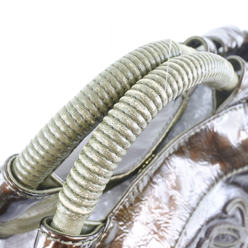 LOEWE】ロエベ ナッパアイレ ハンドバッグ エナメル 茶