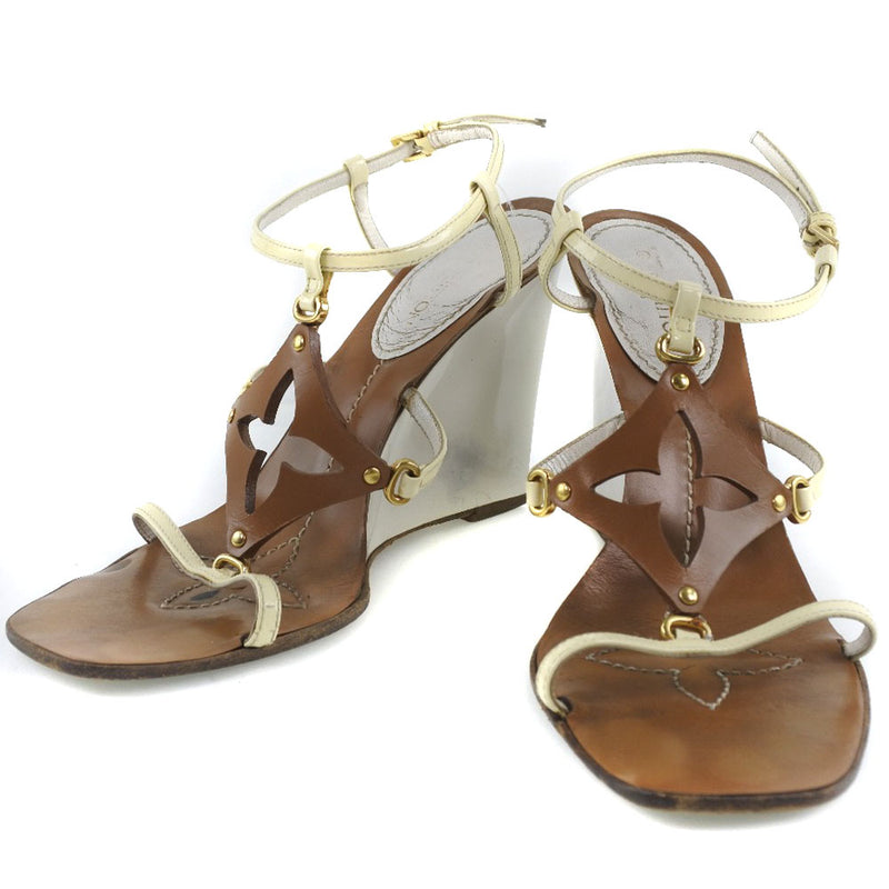 [Louis Vuitton] Louis Vuitton 
 Sandals 
 Leather x enamel tea/white ladies