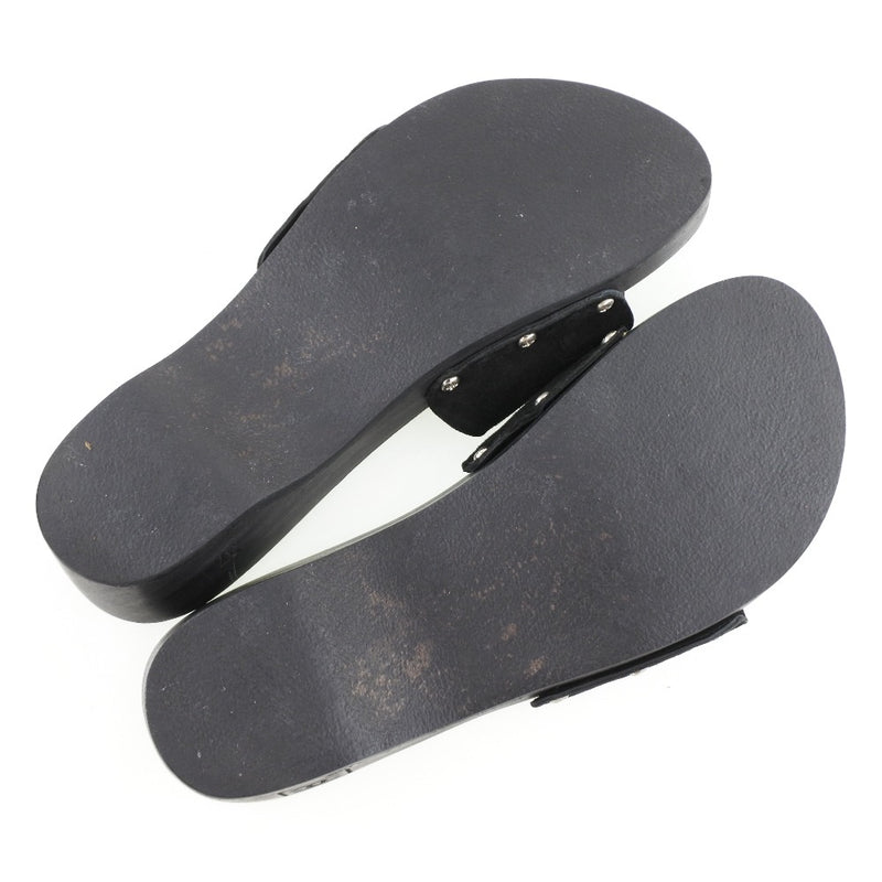 [CHANEL] Chanel 
 Wood sole sandals 
 Wood x Swedo Black Wood Sole Ladies