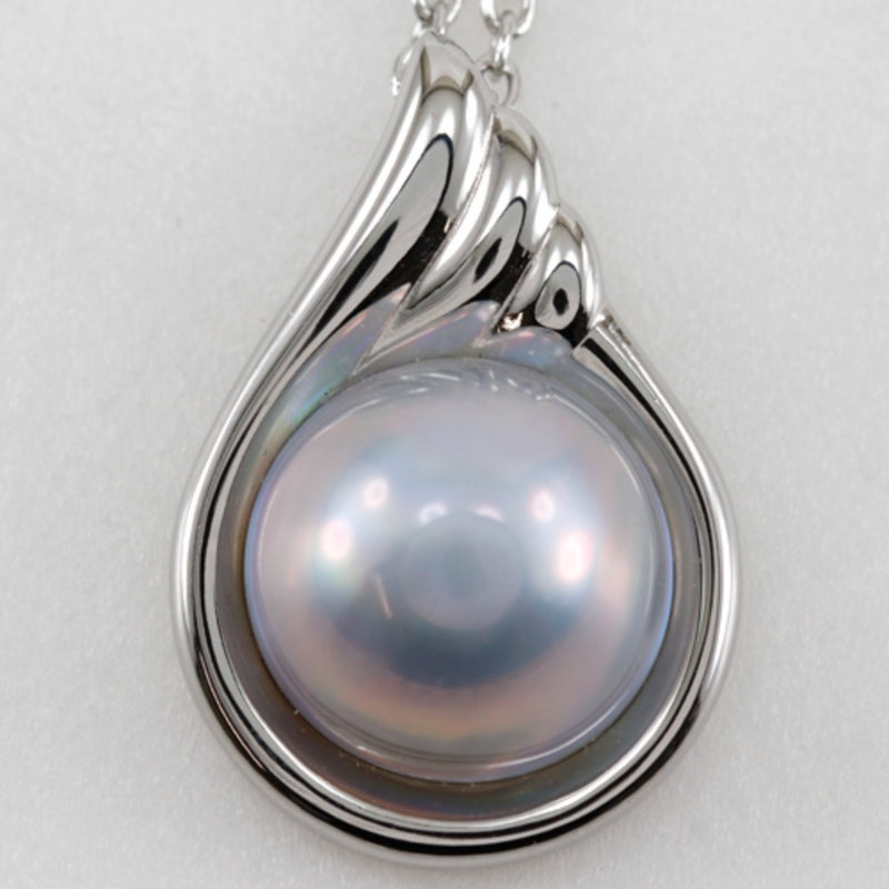 [TASAKI] Tasaki Mabe Pearl Necklace Silver×Pearl Silver Approximately 15.2g Mabe Pearl Women's A+ Rank
