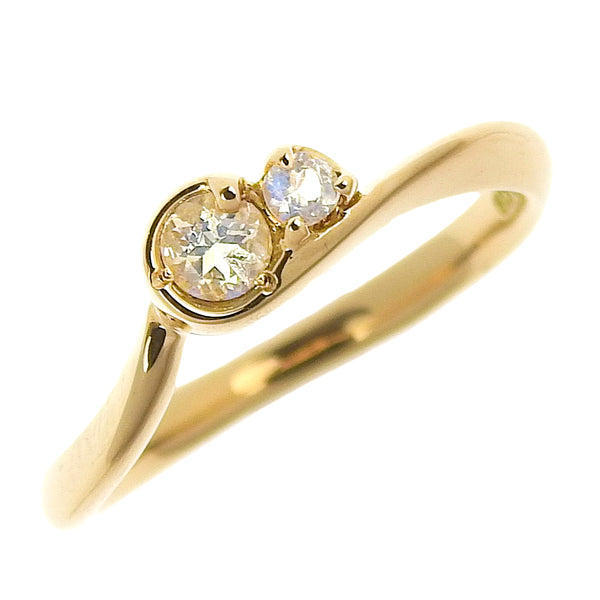 [4 ℃] Yon Sea 
 Moonstone No. 8 anillo / anillo 
 K18 Gold Yellow Gold x Diamond Aproximadamente 2.2g Moonstone Ladies SA Rank