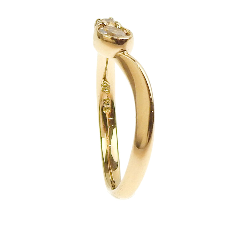 [4 ℃] Yon Sea 
 Moonstone No. 8 Ring / Ring 
 K18 Yellow Gold x Diamond about 2.2g MOONSTONE Ladies SA Rank