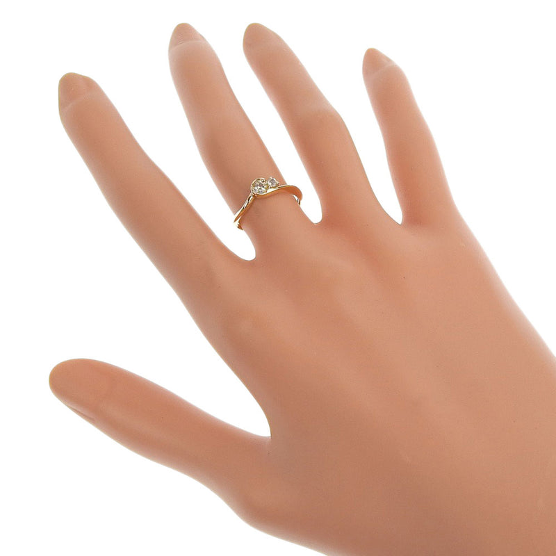 [4 ℃] Yon Sea 
 Moonstone No. 8 Ring / Ring 
 K18 Yellow Gold x Diamond about 2.2g MOONSTONE Ladies SA Rank