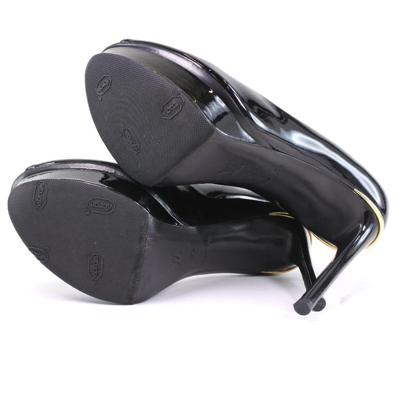 [Louis Vuitton] Louis Vuitton 
 Bombas de talón 
 Patente de cuero tacón negro damas sa rango