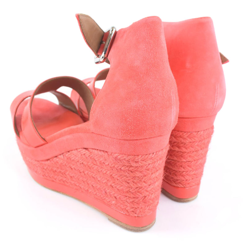 [HERMES] Hermes 
 Wedge sole sandals 
 ILANA CUIR VERNIS Pink 37 engraved WEDGE SOLE Ladies S rank