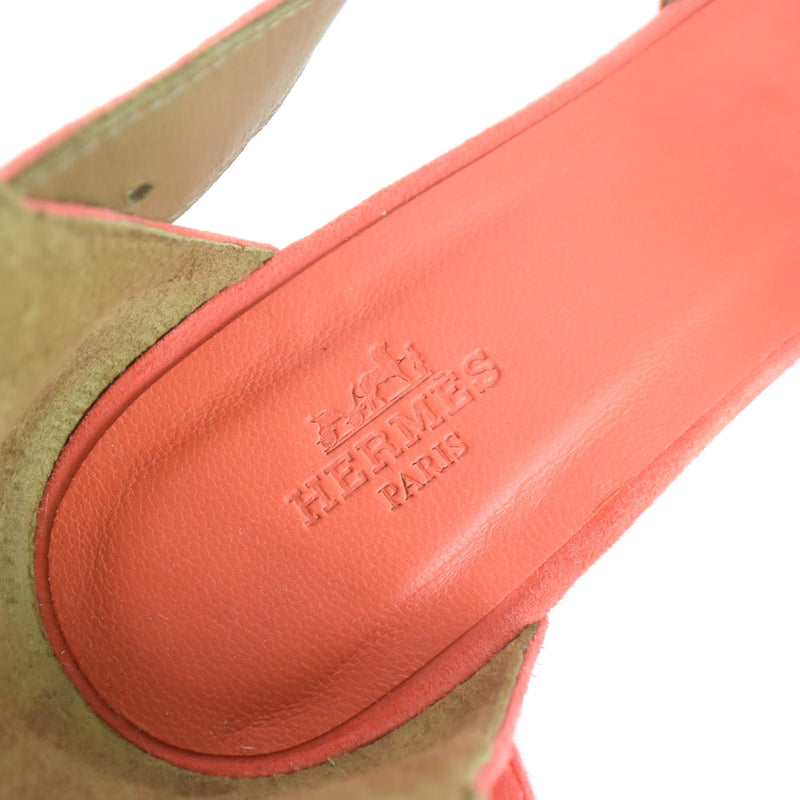 [HERMES] Hermes 
 Wedge sole sandals 
 ILANA CUIR VERNIS Pink 37 engraved WEDGE SOLE Ladies S rank