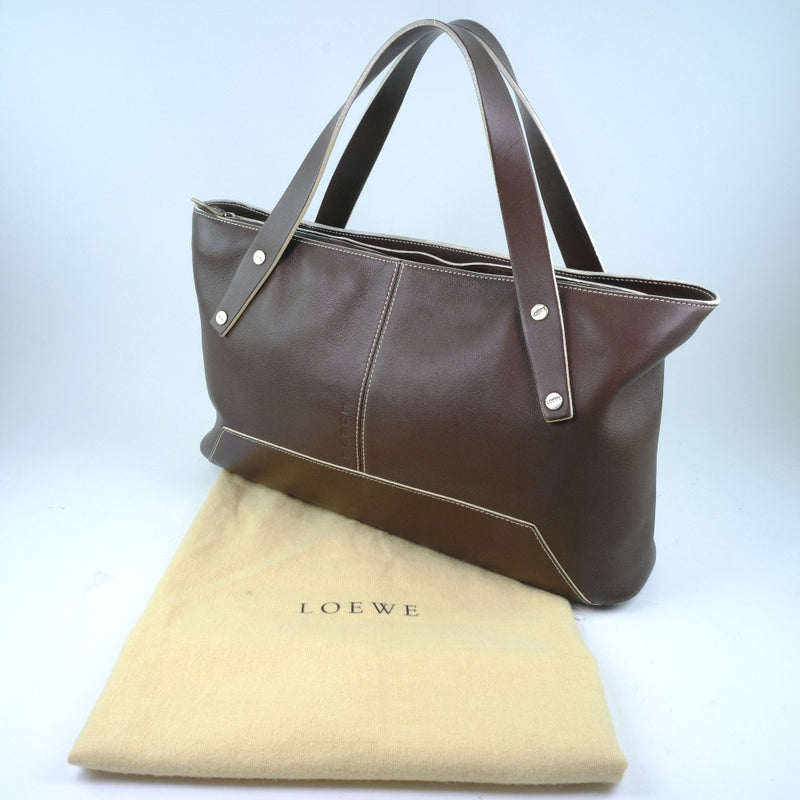 [Loewe] Loebe Backbag Handbag Calf Tea Fastener Dames