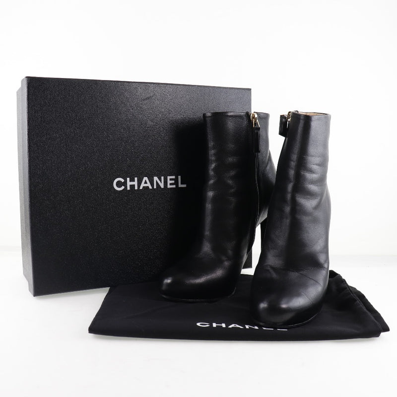 [CHANEL] Chanel 
 Pin heel boots 
 Calf Black STILETTO BOOTS Ladies A-Rank