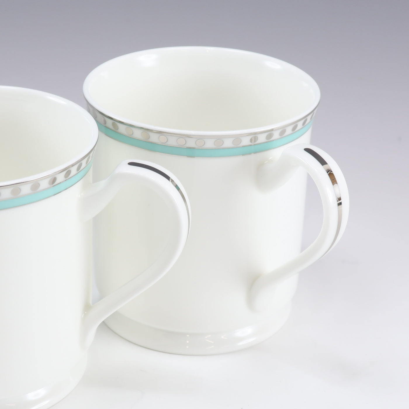 TIFFANY&Co.】ティファニー プラチナ ブルーバンド 食器 マグカップ×2