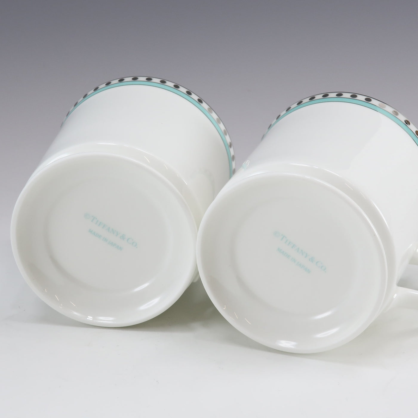TIFFANY&Co.】ティファニー プラチナ ブルーバンド 食器 マグカップ×2