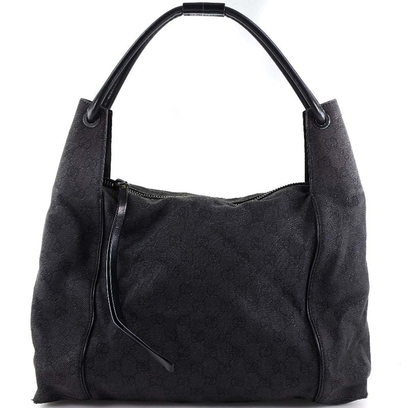 GUCCI] Gucci 101292 GG Canvas x Leather Black Ladies Shoulder Bag