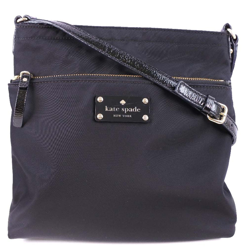 [Kate Spade] Kate Spade Bag du nylon x en cuir noir en cuir Black Diagonal Medames