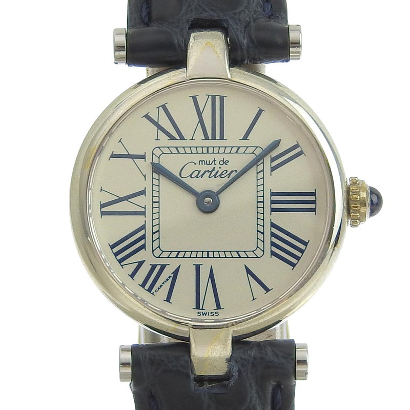 【人気新番】ジャンク Cartier　マストヴァンドーム　シルバーケース　925ケース　レディース　文字盤　ブラック　クォーツ　腕時計 その他