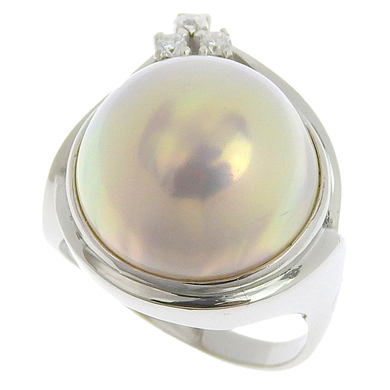 [TASAKI] Tasaki 
 No. 15.5 Ring / Ring 
15mm PT950 Platinum x Pearl x Diamond Silver Approximately 14.0g Ladies SA Rank