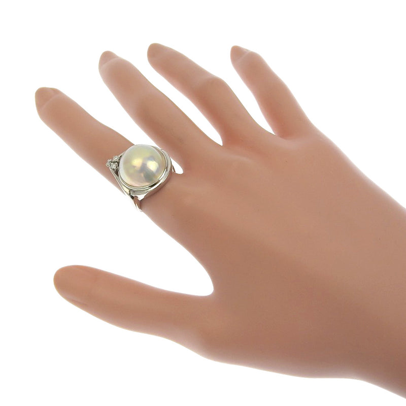 [tasaki]塔萨基 
 第15.5号戒指 /戒指 
15mm pt950白金X珍珠X钻石银女士SA等级