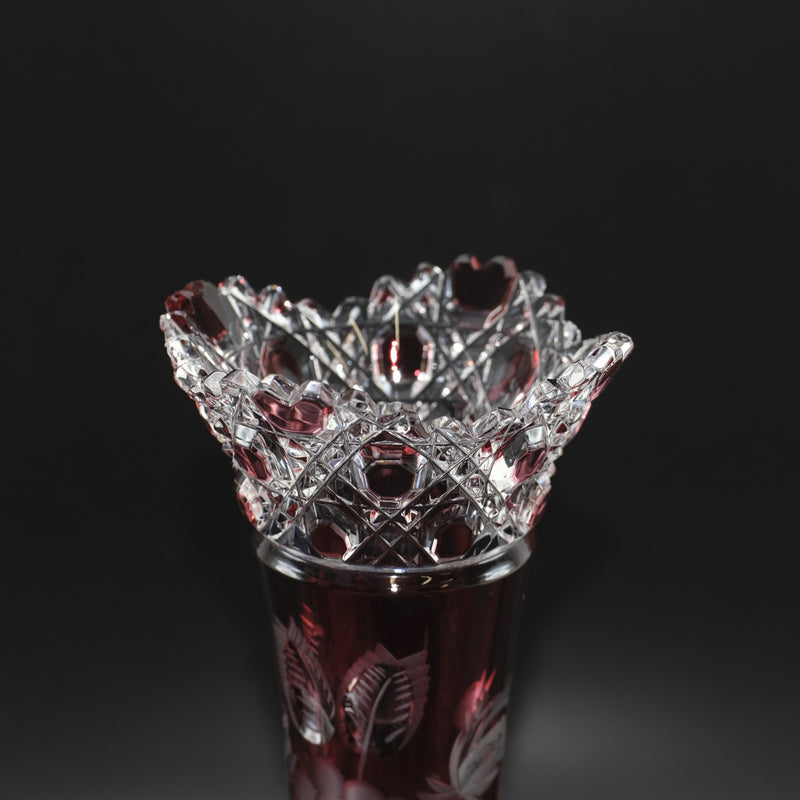 【Meissen】マイセン
 色被せ一輪挿し H23cm/箱あり 花瓶
 MFO/1024/23R クリスタル レッド Flashed glass H9.1 "/ with boxSランク