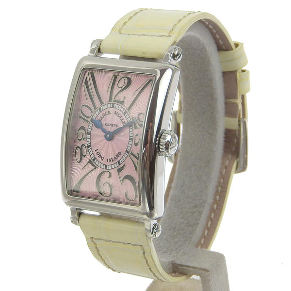 [Franck Muller] Frank Muller 
 Long Island Watch 
 902QZ Stainless steel x crocodile Silver Quartz Analog display Pink dial Long Island Ladies A-Rank