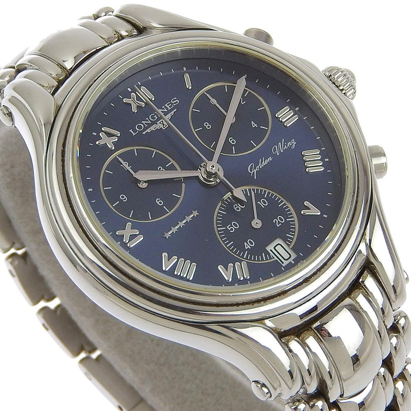 [Longines] Longines 
 Golden Wing Watch 
 L3.610.4 Stainless steel Steel Silver Quartz Chronograph Navy Dial GOLDEN WING Men's