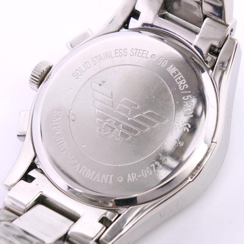 【ARMANI】エンポリオ・アルマーニ
 腕時計
 AR-0673 ステンレススチール クオーツ クロノグラフ 黒文字盤 メンズ