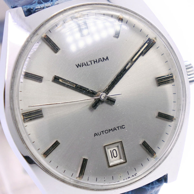 [Waltham] Walthum 
 mirar 
 Acero inoxidable x cuero dial de plata automático sencillo unisex