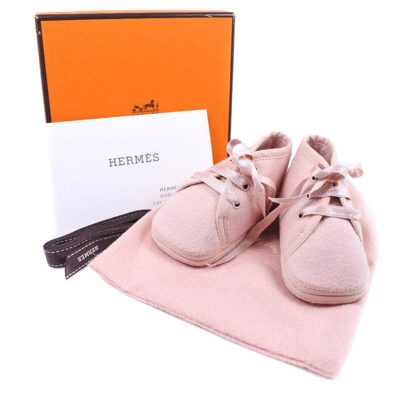 【HERMES】エルメス
 ベビーシューズ その他靴
 18サイズ 布×ウール ピンク Baby shoes キッズSランク