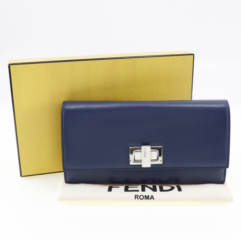 FENDI】フェンディ ピーカブー 長財布 8M0377 カーフ ネイビー ターン  