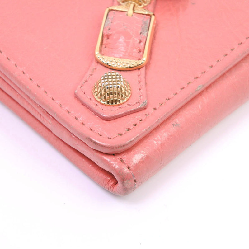 [Balenciaga] Balenciaga 
 billetera 
 Botón Pink Snap Button de pantorrilla Damas B-Rank