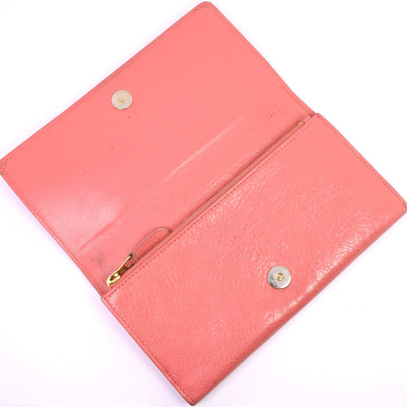 [Balenciaga] Balenciaga Portefeuille Long Salf Pink Snap Button Mesdames B-Rank