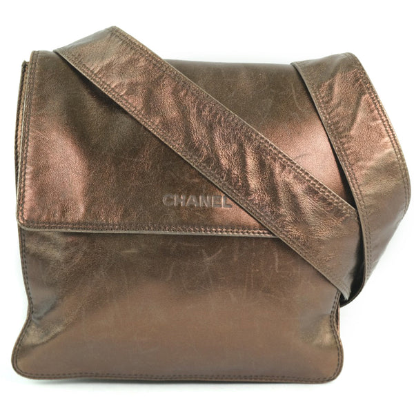 [Chanel] Bolsa de hombro de Chanel Ternero Bronce Unisex