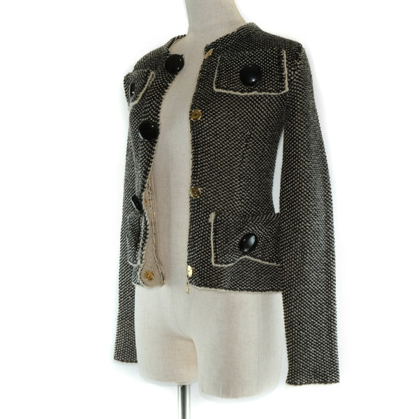 [Louis Vuitton] Louis Vuitton 
 No -Color chaqueta 
 Rayon X Wool Black Ladies A-Rank