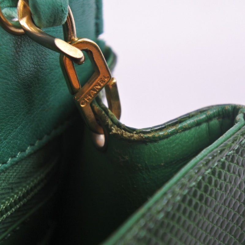 [CHANEL] Chanel 
 Chain shoulder shoulder bag 
 Mini Cerrosde Green Diagonal Turn Lock CHAINSHOULDER Ladies